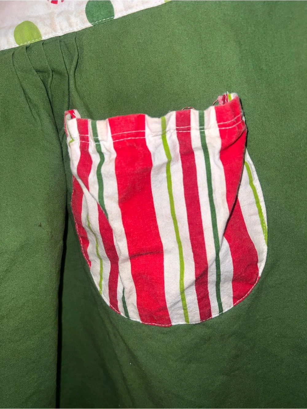 Holiday Green and Red Striped Kitchen Apron - Festive Home Kitchen
